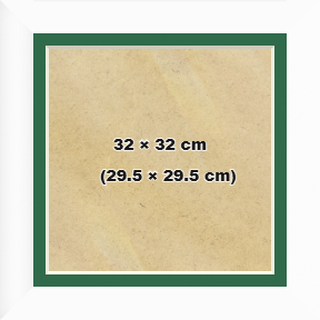 Modern Frames White 32x32 cm Picture Frame with (29.5x29.5 cm) Emerald mount