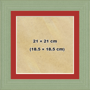 Classic Frames Green 21x21 cm Picture Frame with (18.5x18.5 cm) Crimson mount